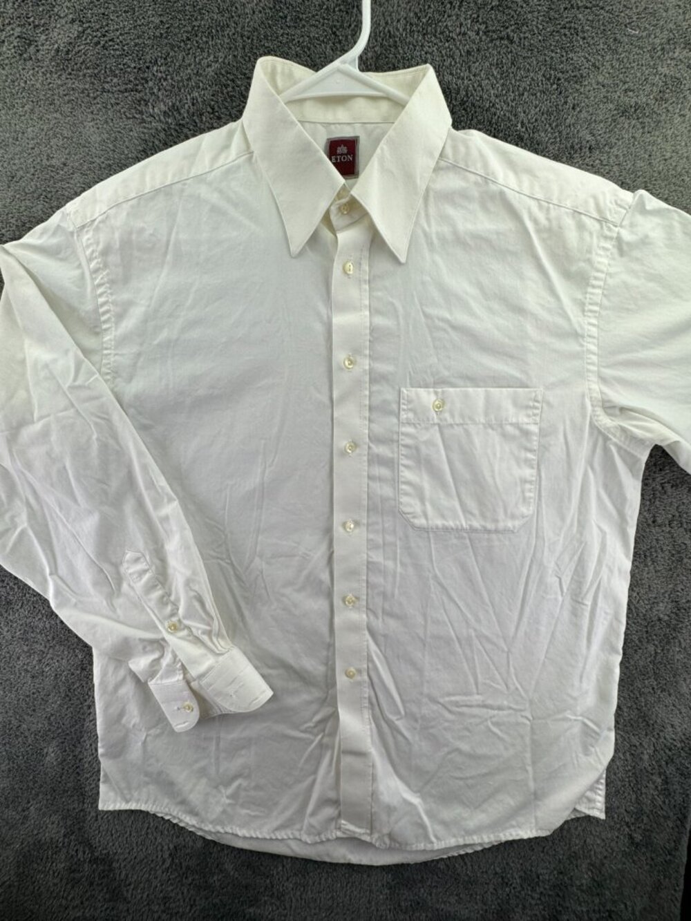 Eton Long Sleeve Button Up Shirt Men’s Cotton Point Collar Adult Woven 16.25 - Picture 2 of 16